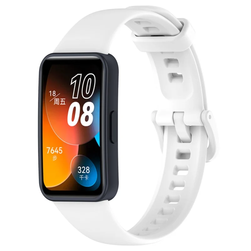 Huawei Band 8 Silicone Strap Waterproof Soft Watch Band - Ivory White