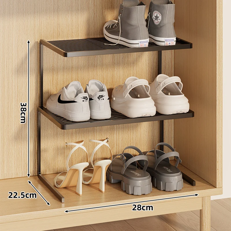 Kompakte Doppel-Schicht Verstellbare Schuhregal Erhöher für Schrank und Kleiderschrank