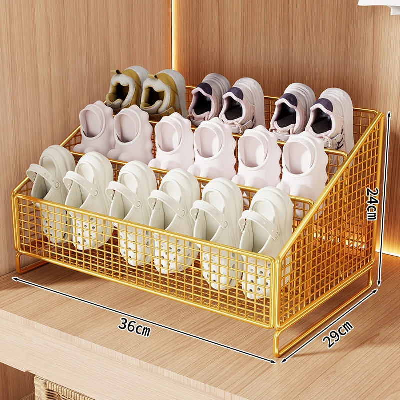 Kompakte geneigte Tri-Level-Mesh-Schlappen- und kleine Schuh-Organizer-Binne
