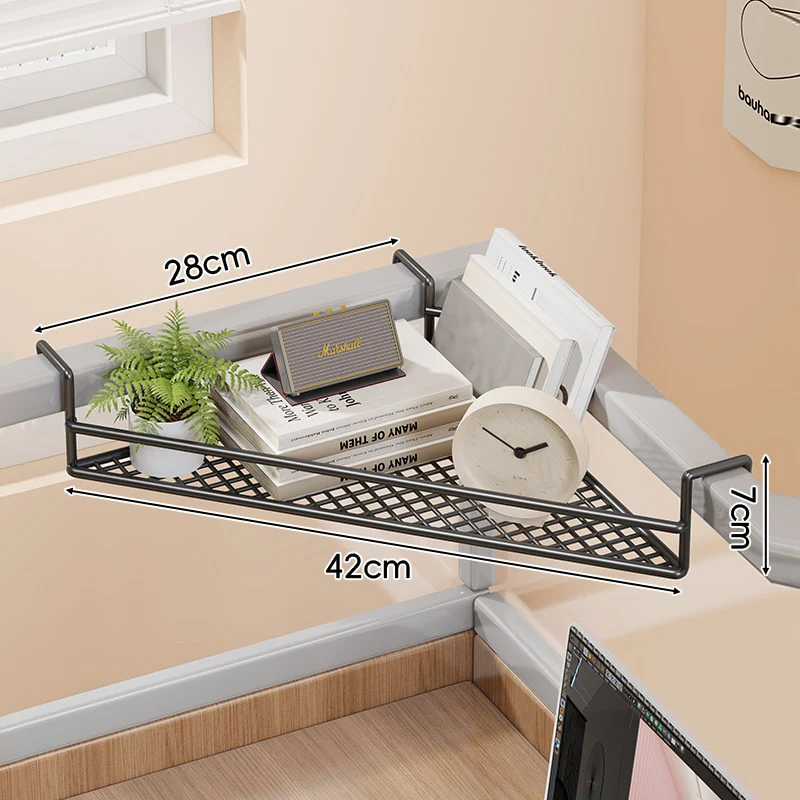 Clamp-On-Mesh-Schreibtisch-Trennwand-Regal-Organizer mit Rautenschale und Überkantenhaken