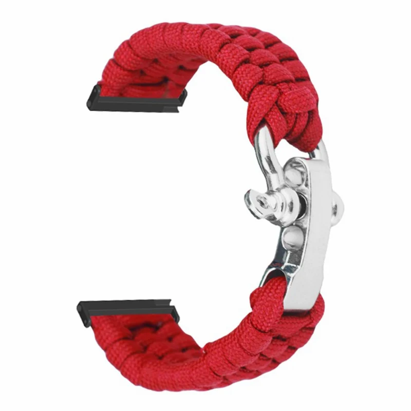 Suunto Spartan Sport Wrist HR Baro / Suunto 7 / Suunto 9 24mm Watch Band Braided Rope - Red Black Camouflage