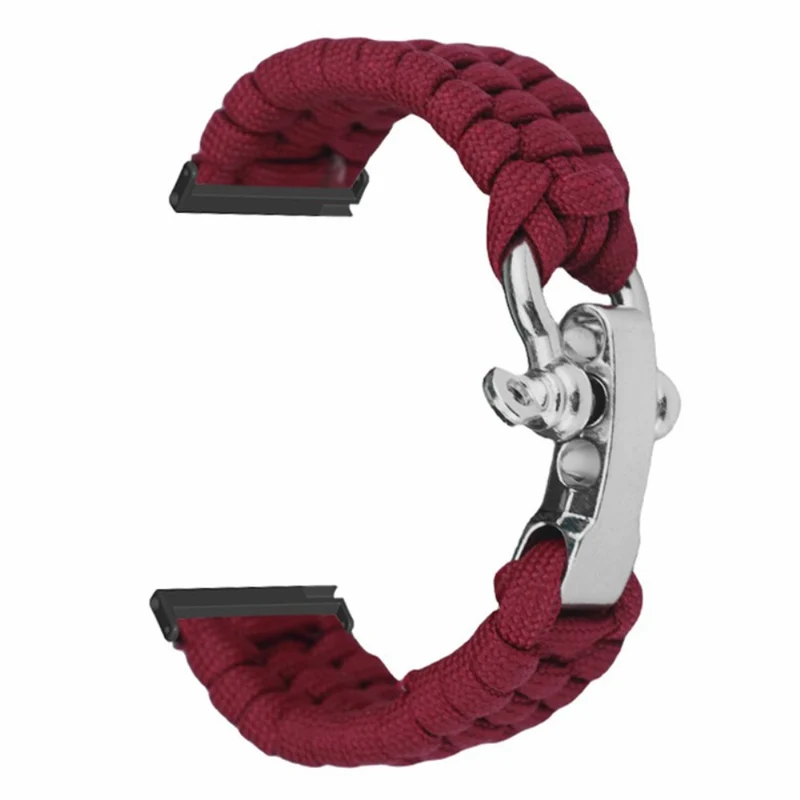 Suunto Spartan Sport Wrist HR Baro / Suunto 7 / Suunto 9 24mm Watch Band Braided Rope - Red Black Camouflage