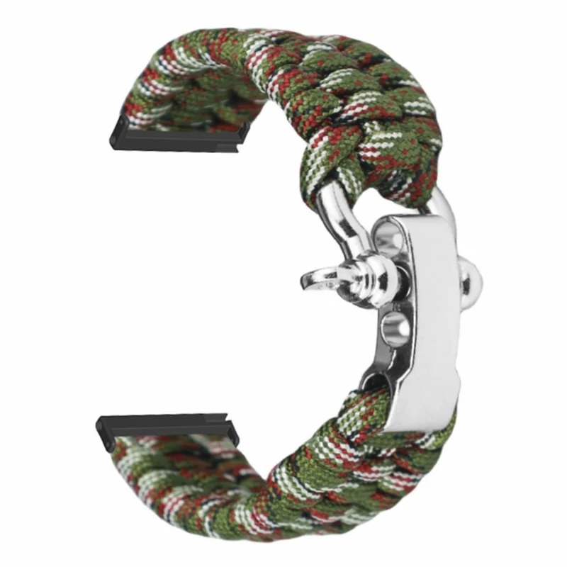 Suunto Spartan Sport Wrist HR Baro / Suunto 7 / Suunto 9 24mm Watch Band Braided Rope - Red Black Camouflage