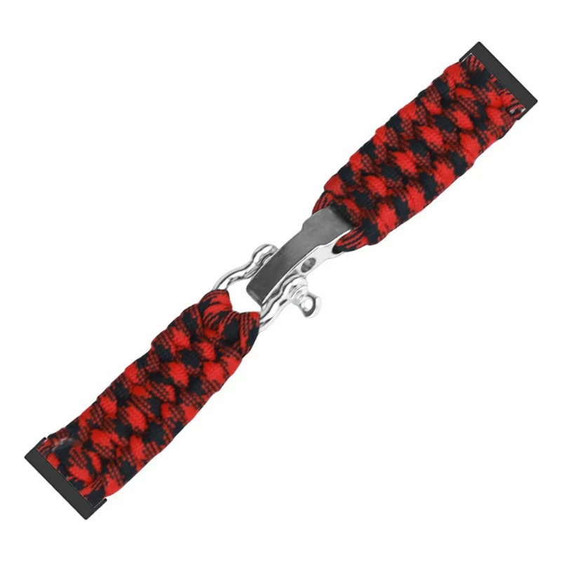 Suunto Spartan Sport Wrist HR Baro / Suunto 7 / Suunto 9 24mm Watch Band Braided Rope - Red Black Camouflage