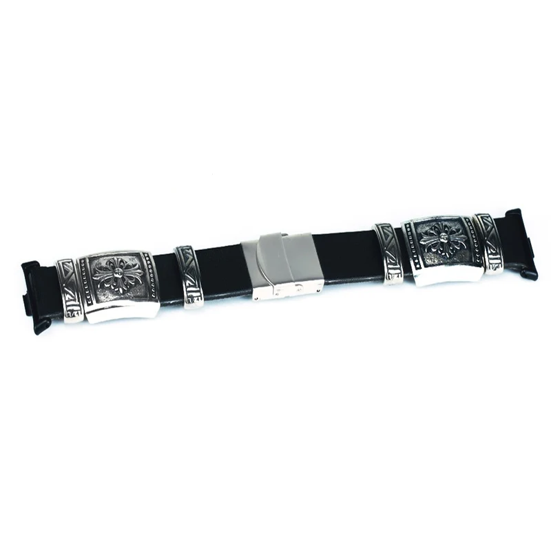 Xiaomi Smart Band 8 Pro Watch Strap Embossment Design Retro Vegan Leather Wrist Strap