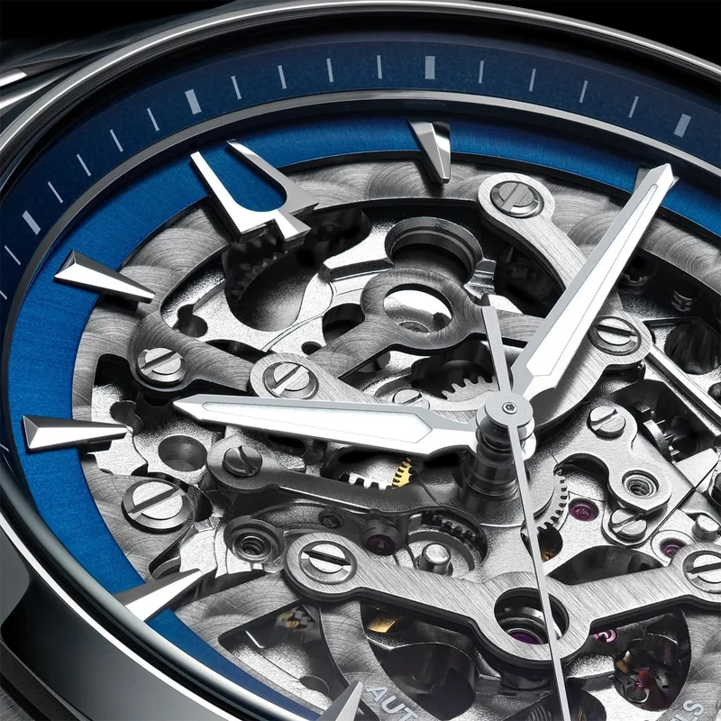 Bulova Surveyor 96A292 Herrenuhr • Skelettiertes Automatikwerk • Blaues Zifferblatt