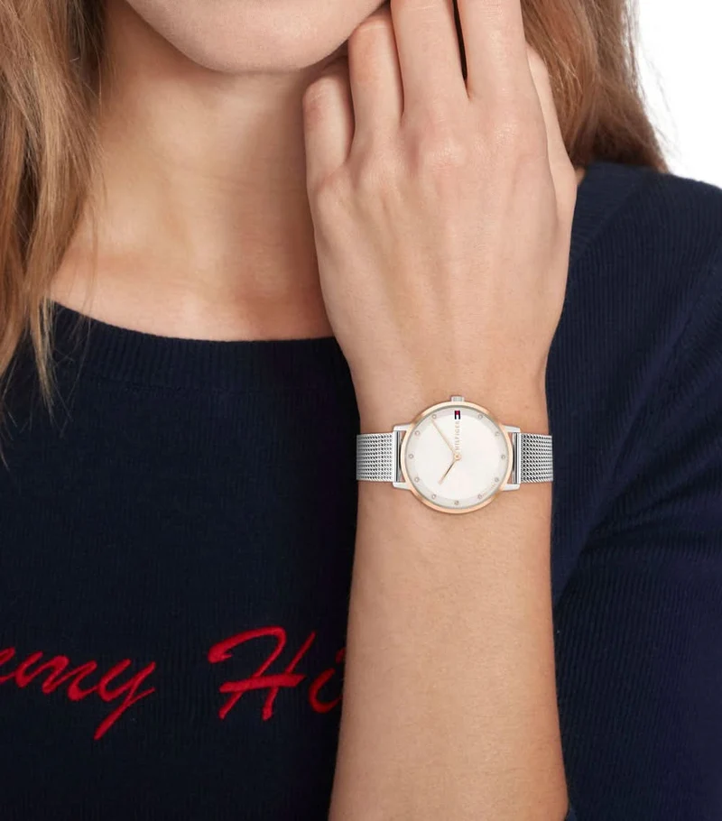 Tommy Hilfiger Pippa 1782666 Damenuhr • Classic American Cool • Elegantes Mesh-Design