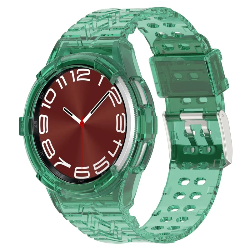 Samsung Galaxy Watch6 Classic 47mm (R960) Integrated Clear Wristband Strap with Case - Transparent Green