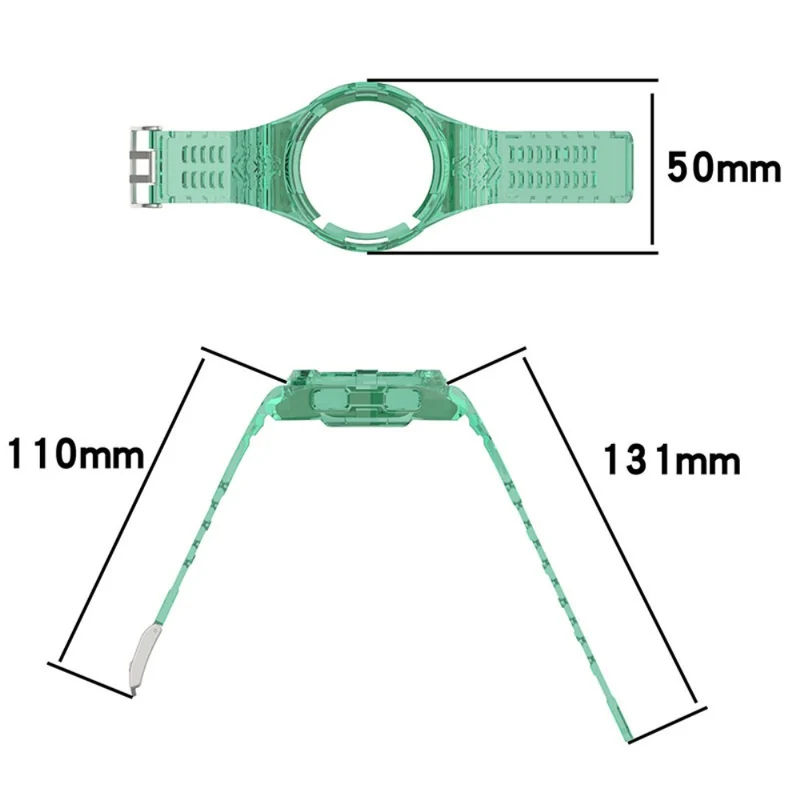 Samsung Galaxy Watch6 Classic 47mm (R960) Integrated Clear Wristband Strap with Case - Transparent Green