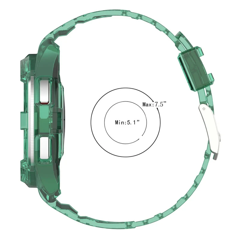 Samsung Galaxy Watch6 Classic 43mm (R950) Clear Flexible Soprt Strap Band with Case - Translucent Green
