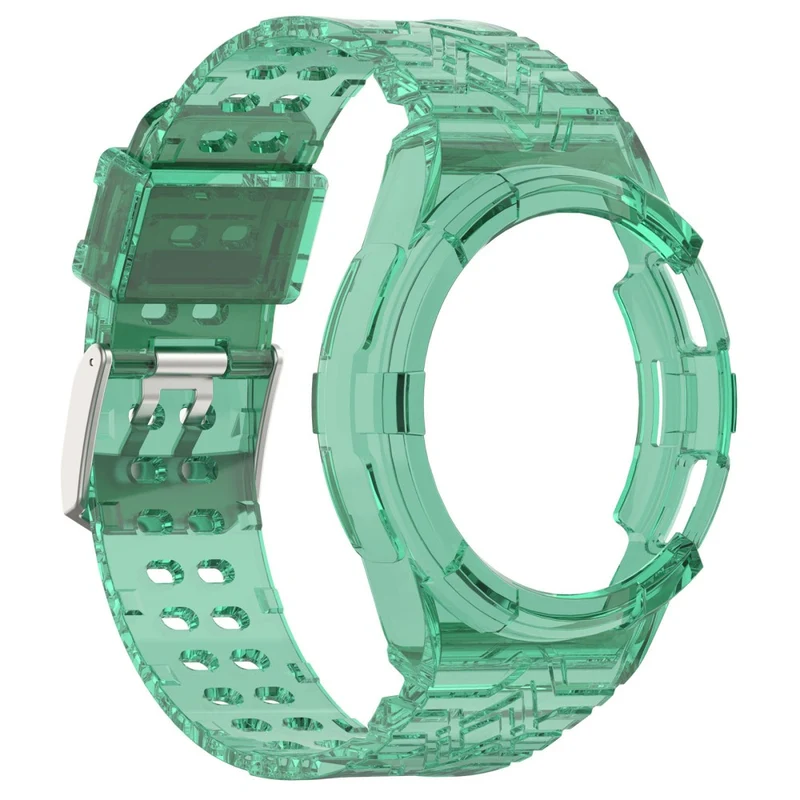 Samsung Galaxy Watch6 Classic 43mm (R950) Clear Flexible Soprt Strap Band with Case - Translucent Green