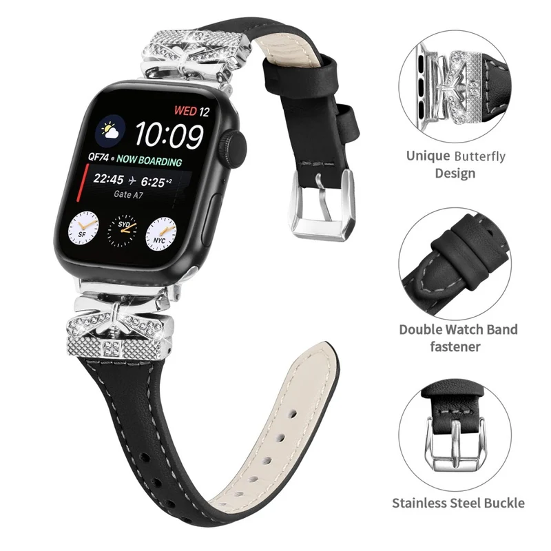 Watch Strap Apple Watch Series 9 8 7 41mm / 6 5 4 SE SE (2022) SE (2023) 40mm / 3 2 1 38mm Silver Buckle Band