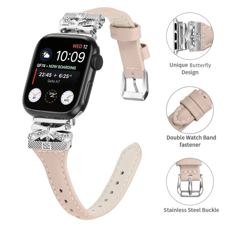 Watch Strap Apple Watch Series 9 8 7 41mm / 6 5 4 SE SE (2022) SE (2023) 40mm / 3 2 1 38mm Silver Buckle Band