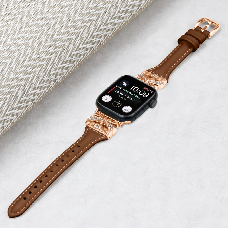 Rose Gold Buckle Watch Strap Apple Watch Series 9 / 8 / 7 / 41mm / 6 / 5 / 4 / SE / SE (2022) / SE (2023) 40mm / Series 3 2 1 38mm - Dark Blue