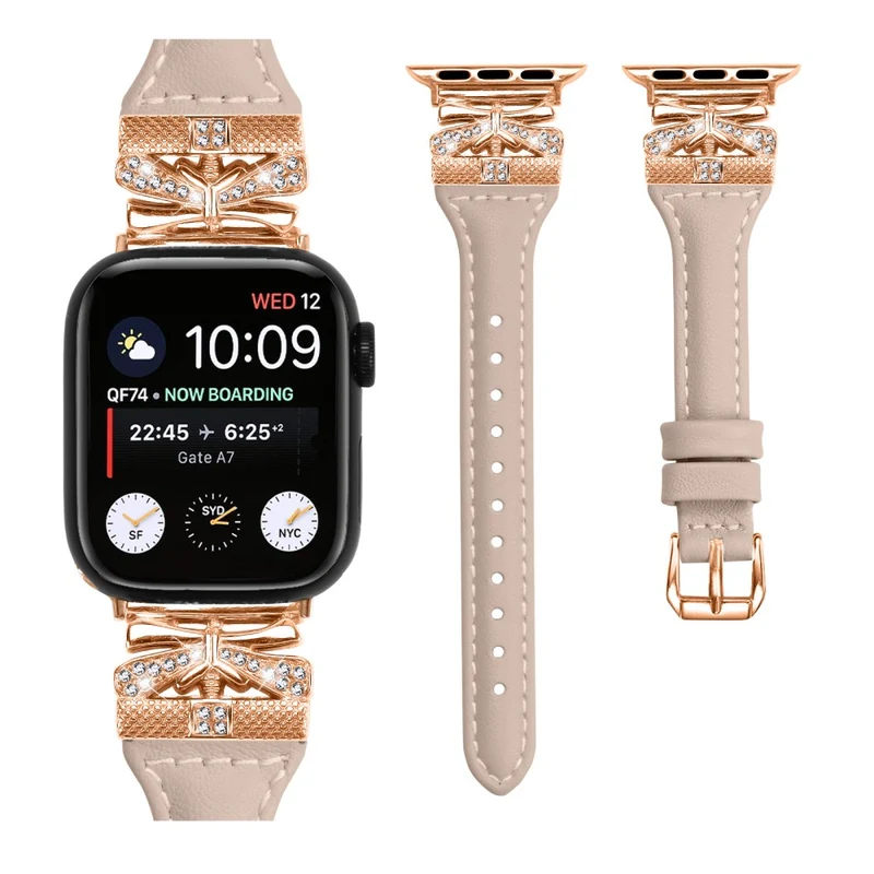 Rose Gold Buckle Watch Strap Apple Watch Series 9 / 8 / 7 / 41mm / 6 / 5 / 4 / SE / SE (2022) / SE (2023) 40mm / Series 3 2 1 38mm - Dark Blue