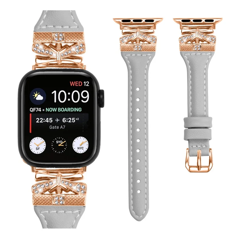 Rose Gold Buckle Watch Strap Apple Watch Series 9 / 8 / 7 / 41mm / 6 / 5 / 4 / SE / SE (2022) / SE (2023) 40mm / Series 3 2 1 38mm - Dark Blue