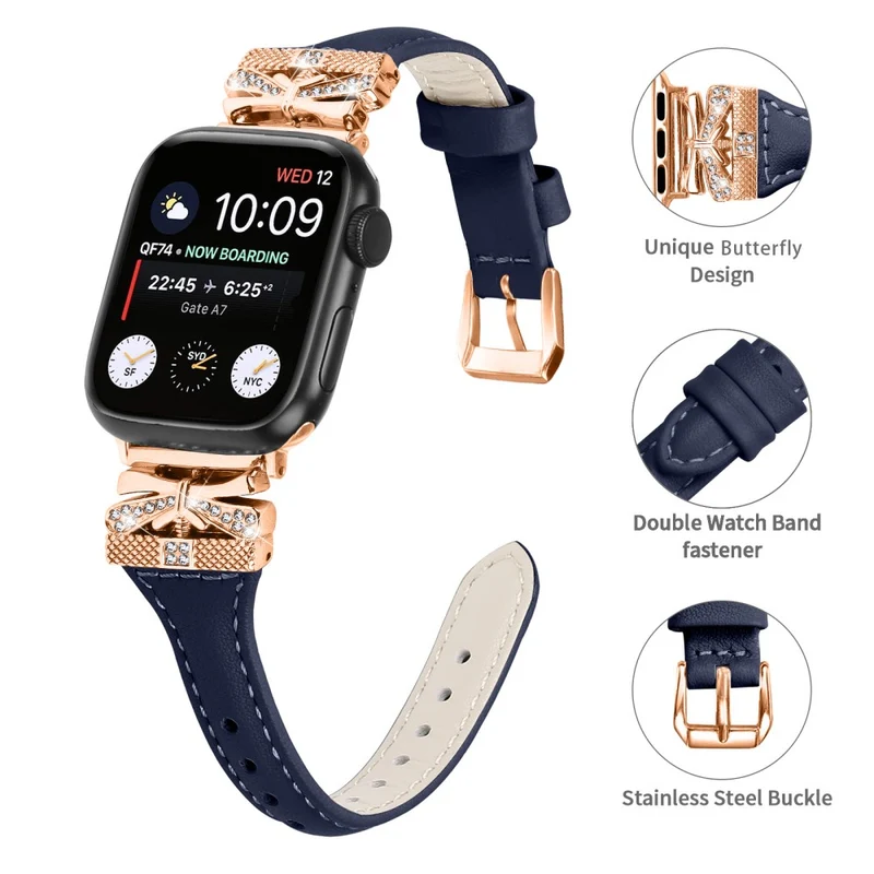 Rose Gold Buckle Watchband Apple Watch Ultra 2 / Ultra 49mm / Series 9 45mm / 8 7 45mm / 6 5 4 SE (2022) SE (2023) SE 44mm / 3 2 1 42mm - Apricot