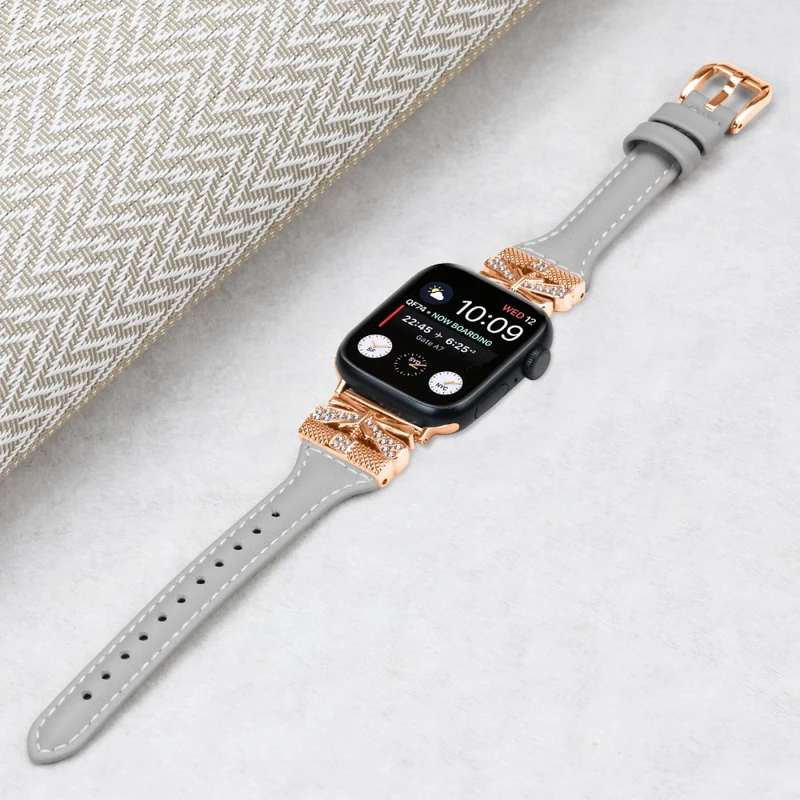 Rose Gold Buckle Watchband Apple Watch Ultra 2 / Ultra 49mm / Series 9 45mm / 8 7 45mm / 6 5 4 SE (2022) SE (2023) SE 44mm / 3 2 1 42mm - Apricot