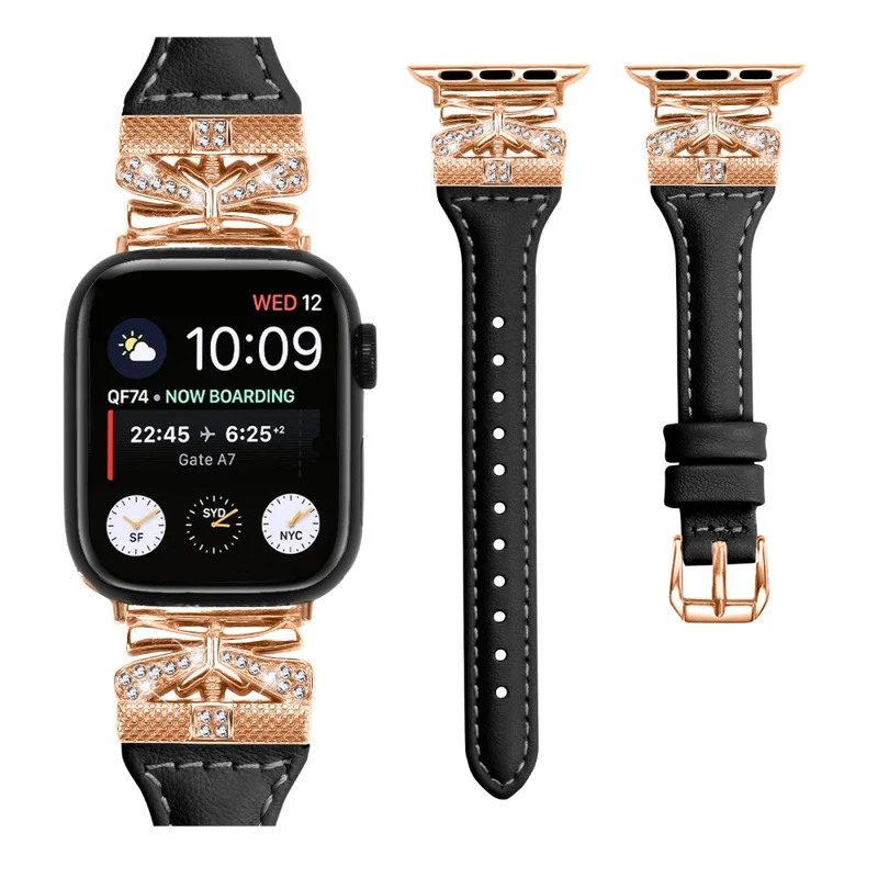 Rose Gold Buckle Watchband Apple Watch Ultra 2 / Ultra 49mm / Series 9 45mm / 8 7 45mm / 6 5 4 SE (2022) SE (2023) SE 44mm / 3 2 1 42mm - Apricot