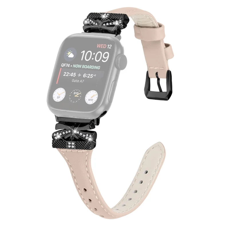 Black Buckle Strap Apple Watch Ultra 2 / Ultra 49mm / Series 9 45mm / 8 7 45mm / 6 5 4 SE (2022) SE (2023) SE 44mm / 3 2 1 42mm - Snake Texture