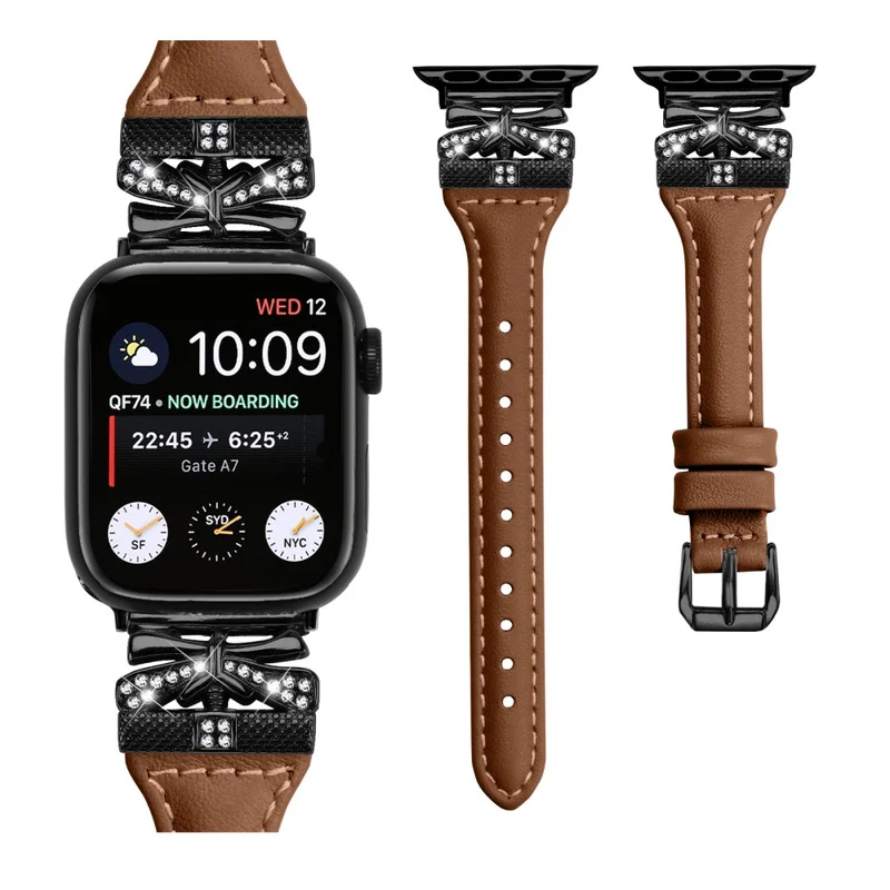 Black Buckle Strap Apple Watch Ultra 2 / Ultra 49mm / Series 9 45mm / 8 7 45mm / 6 5 4 SE (2022) SE (2023) SE 44mm / 3 2 1 42mm - Snake Texture