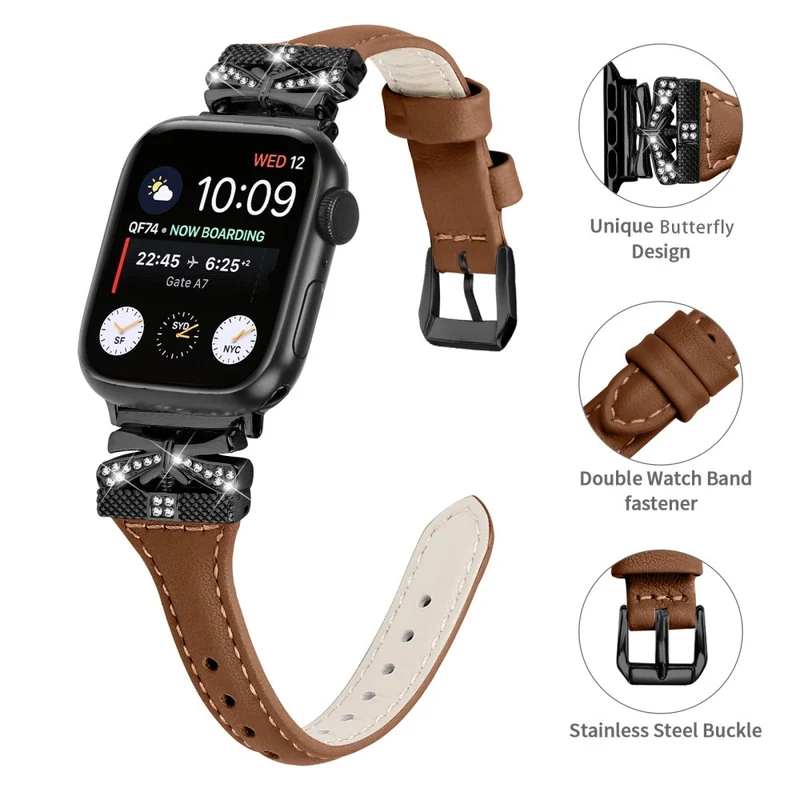 Black Buckle Strap Apple Watch Ultra 2 / Ultra 49mm / Series 9 45mm / 8 7 45mm / 6 5 4 SE (2022) SE (2023) SE 44mm / 3 2 1 42mm - Snake Texture