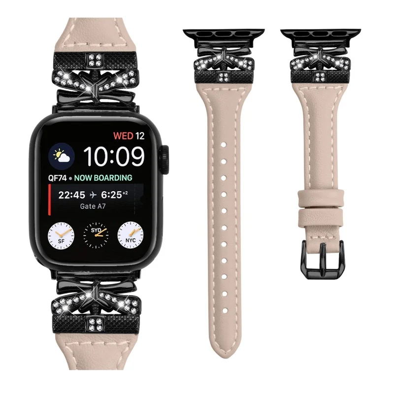 Black Buckle Strap Apple Watch Ultra 2 / Ultra 49mm / Series 9 45mm / 8 7 45mm / 6 5 4 SE (2022) SE (2023) SE 44mm / 3 2 1 42mm - Snake Texture