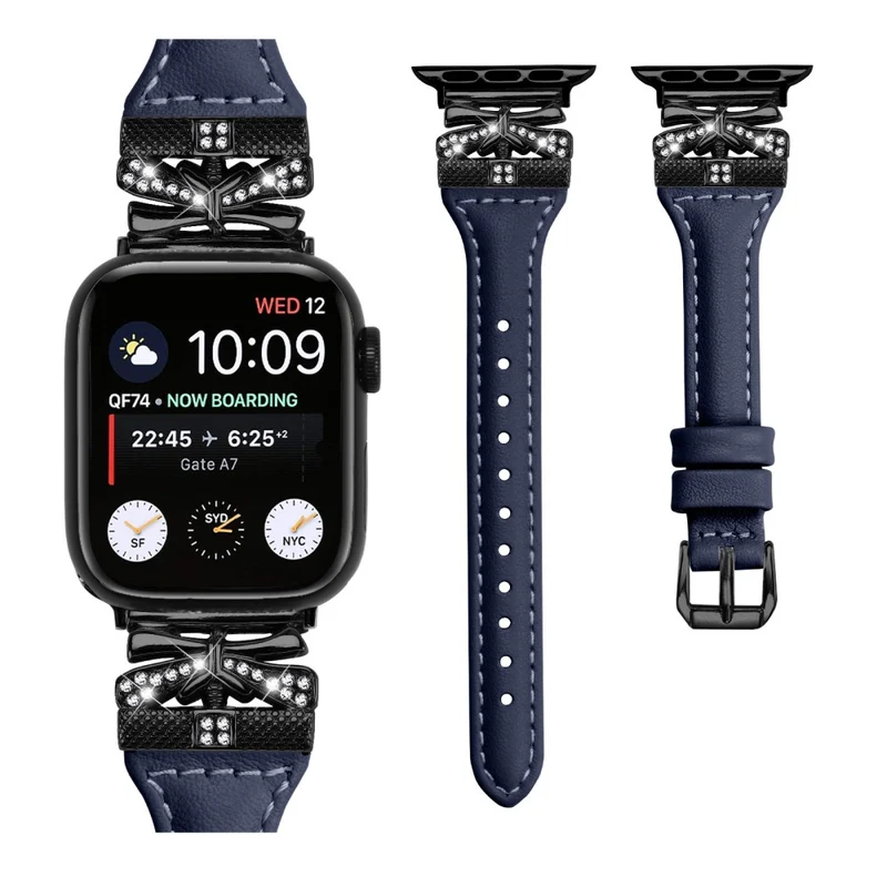 Black Buckle Strap Apple Watch Ultra 2 / Ultra 49mm / Series 9 45mm / 8 7 45mm / 6 5 4 SE (2022) SE (2023) SE 44mm / 3 2 1 42mm - Snake Texture