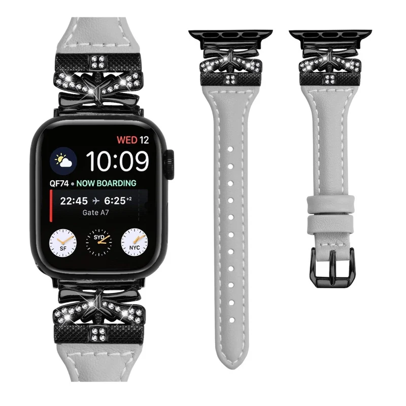 Black Buckle Strap Apple Watch Ultra 2 / Ultra 49mm / Series 9 45mm / 8 7 45mm / 6 5 4 SE (2022) SE (2023) SE 44mm / 3 2 1 42mm - Snake Texture
