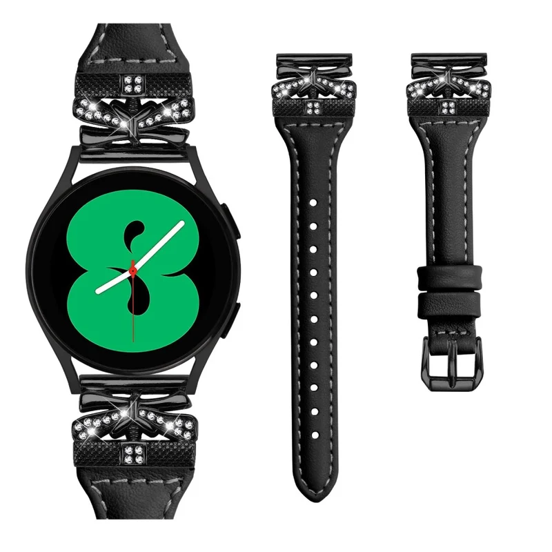 Samsung Galaxy Watch3 41mm / Watch4 / Watch5 / Watch4 Classic / Watch4 Active / Watch5 Active Watchband Black Buckle 20mm