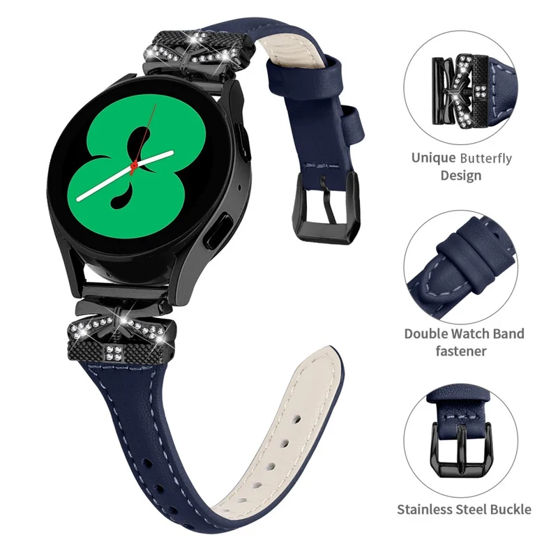 Samsung Galaxy Watch3 41mm / Watch4 / Watch5 / Watch4 Classic / Watch4 Active / Watch5 Active Watchband Black Buckle 20mm