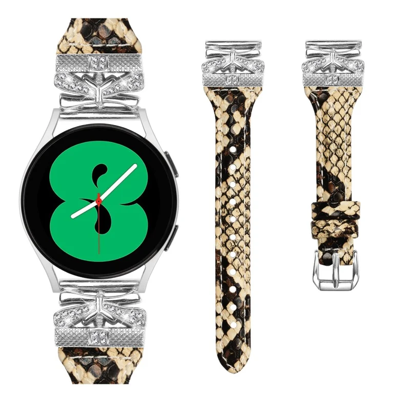 Silver Buckle 20mm Watchband Samsung Galaxy Watch3 41mm / Watch4 / Watch5 / Watch4 Classic / Watch4 Active / Watch5 Active