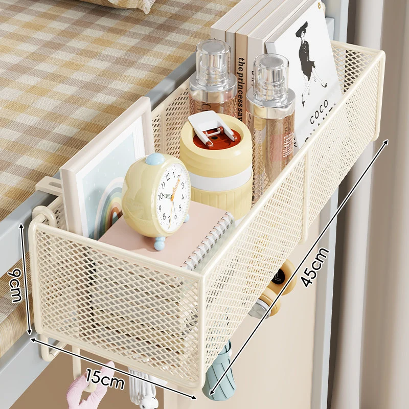 Clamp-On Bettgestell Hängende Netz-Organizer-Basket mit Schienenmontage und vielseitiger Aufbewahrung