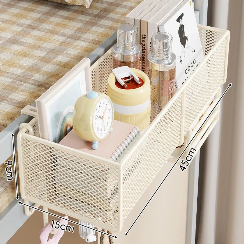 Clamp-On Bettgestell Hängende Netz-Organizer-Basket mit Schienenmontage und vielseitiger Aufbewahrung