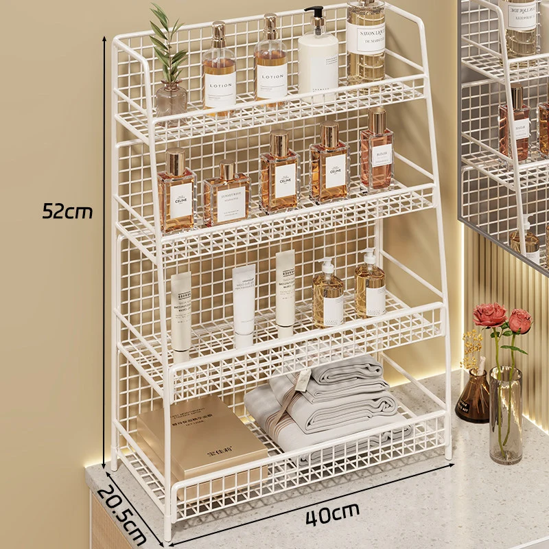 Winkelständer mit drei Drahtkörben und Gitterrückwand für geneigte Desktop-Mesh-Gepäckablage und -Thekenorganizer