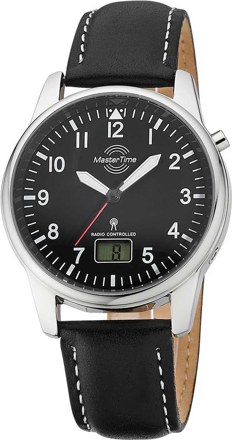 Master Time Basic MTGA-10715-61L Herrenuhr • Funkgesteuert • Lederarmband