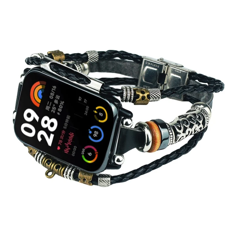 Xiaomi Smart Band 8 Pro Watch Band Retro Style Beads Watch Strap Bracelet