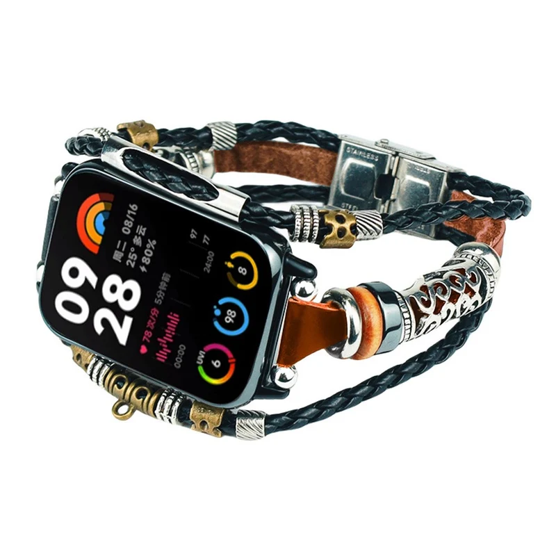 Xiaomi Smart Band 8 Pro Watch Band Retro Style Beads Watch Strap Bracelet