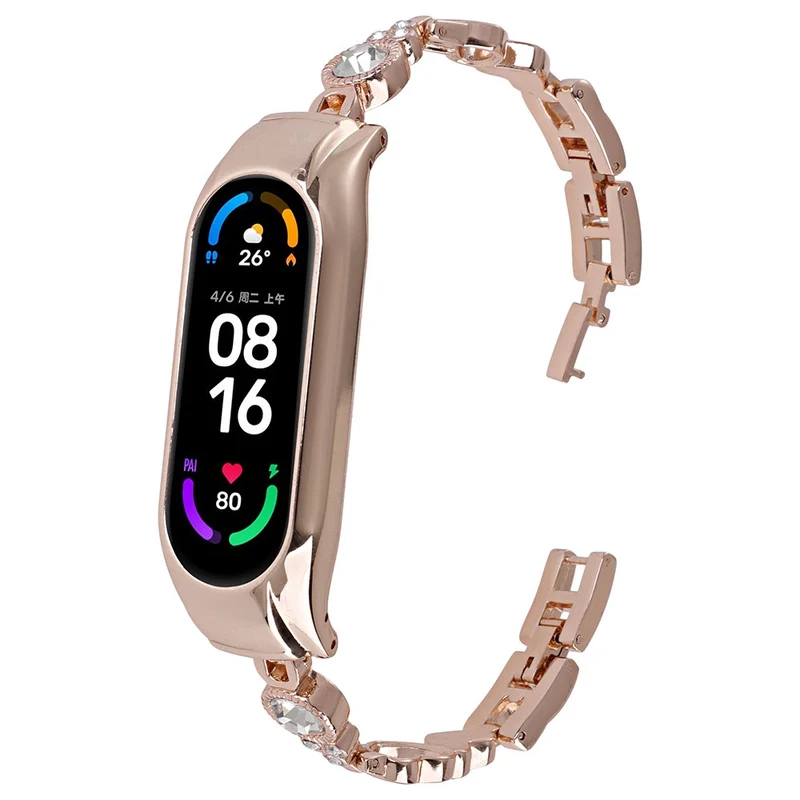 Xiaomi Smart Band 8 Watch Bracelet Rhinestones Decor Metal Strap Replacement