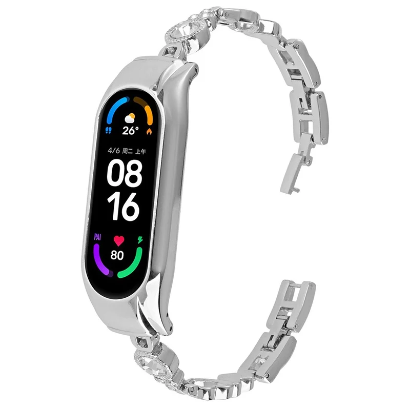 Xiaomi Smart Band 8 Watch Bracelet Rhinestones Decor Metal Strap Replacement