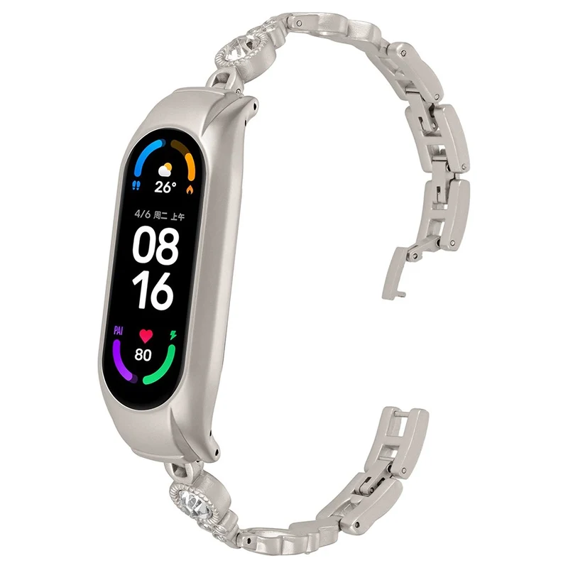 Xiaomi Mi Band 7 Bling Band Rhinestones Decor Stylish Metal Wristband