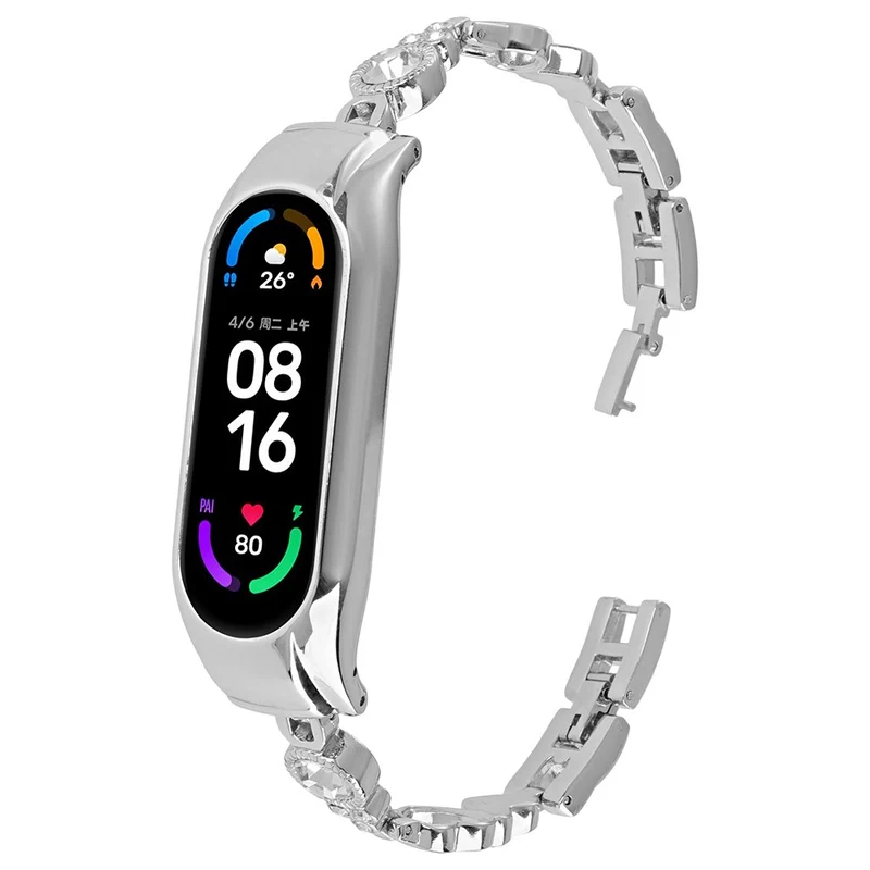 Xiaomi Mi Band 7 Bling Band Rhinestones Decor Stylish Metal Wristband