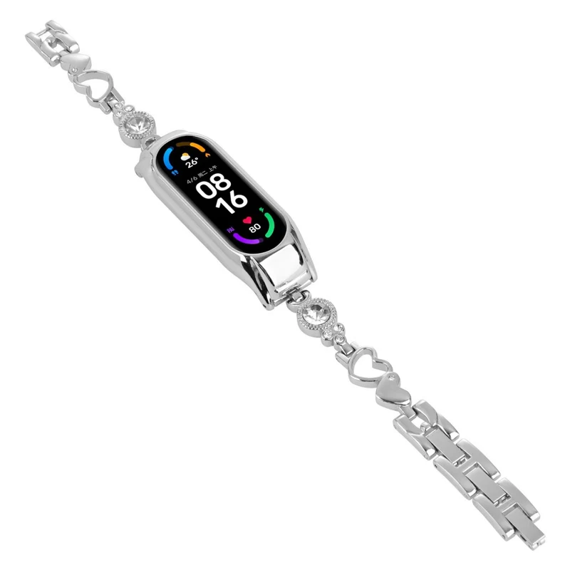 Xiaomi Mi Band 7 Bling Band Rhinestones Decor Stylish Metal Wristband