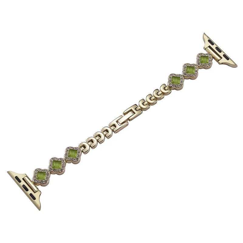 Apple Watch 49mm / 45mm / 44mm / 42mm Watch Strap Rhinestone Clover Band