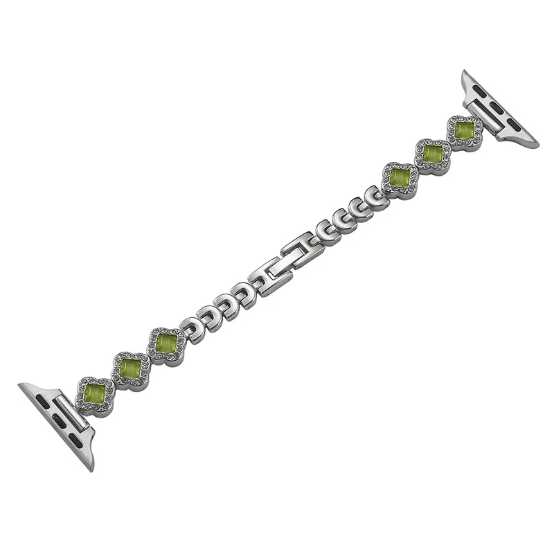 Apple Watch 49mm / 45mm / 44mm / 42mm Watch Strap Rhinestone Clover Band