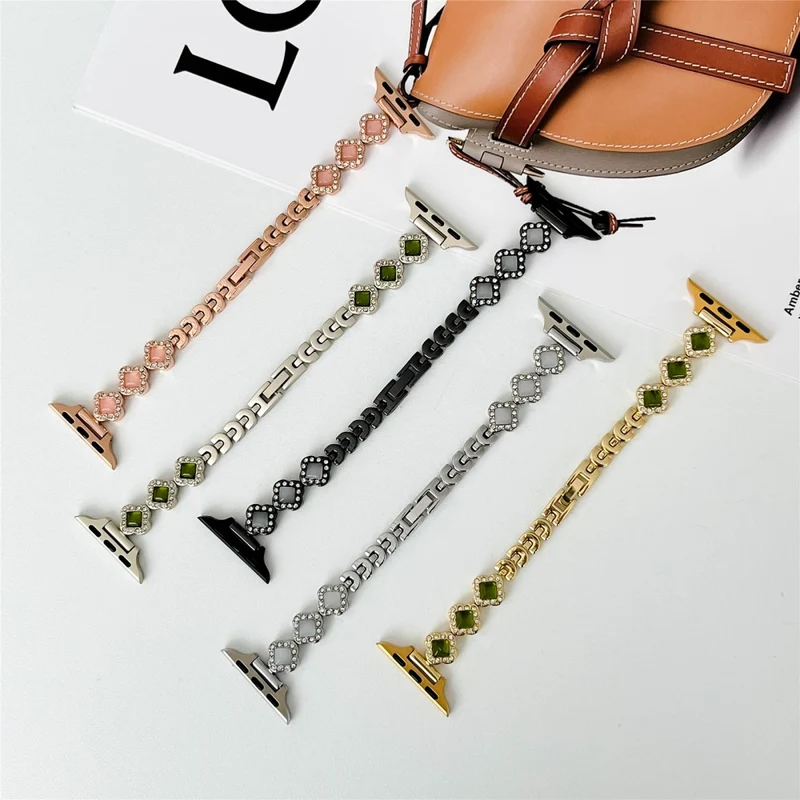 Apple Watch Series 41mm / 40mm / 38mm Watch Band Rhinestone Stainless Steel Strap