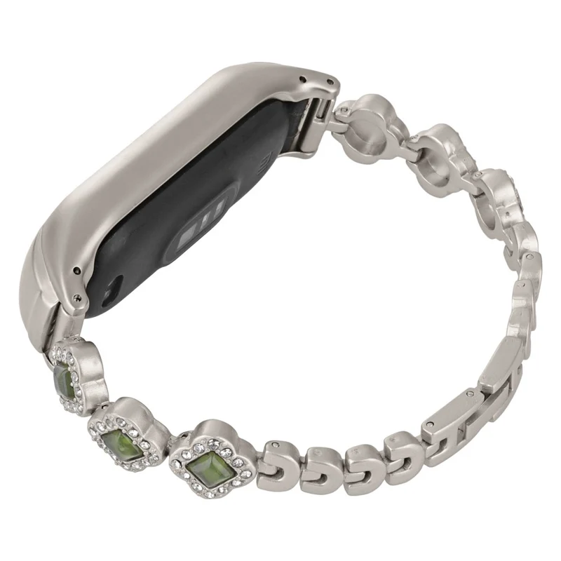 Xiaomi Mi Band 5 / 6 Metal Watch Band Rhinestone Decor Clover Wrist Strap