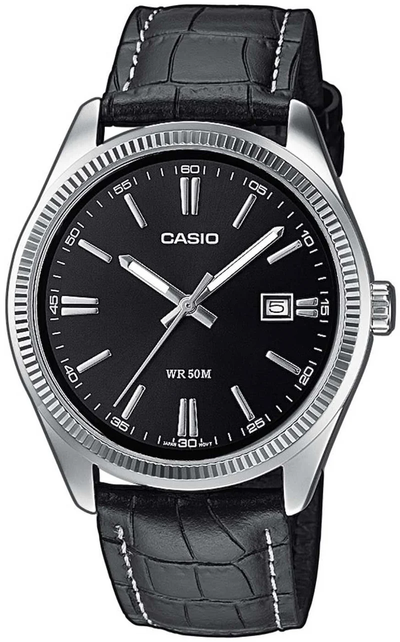 Casio Timeless Collection MTP-1302PL-1AVEF Herrenuhr • Klassisches Design • Lederarmband