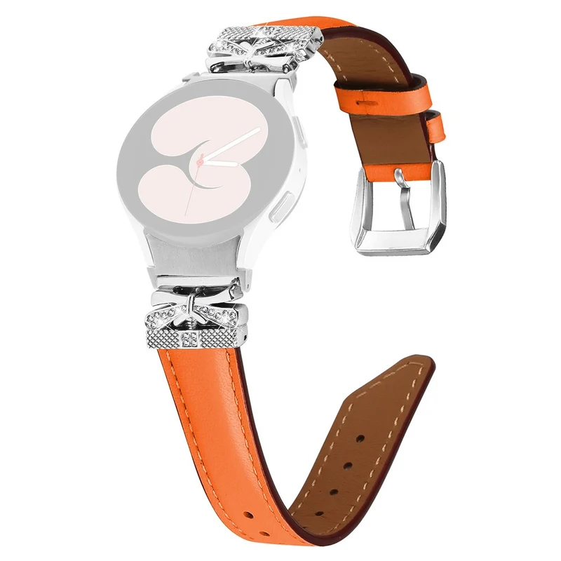 Silver Buckle Butterfly Decor Strap Samsung Galaxy Watch Universal 20mm Wristband