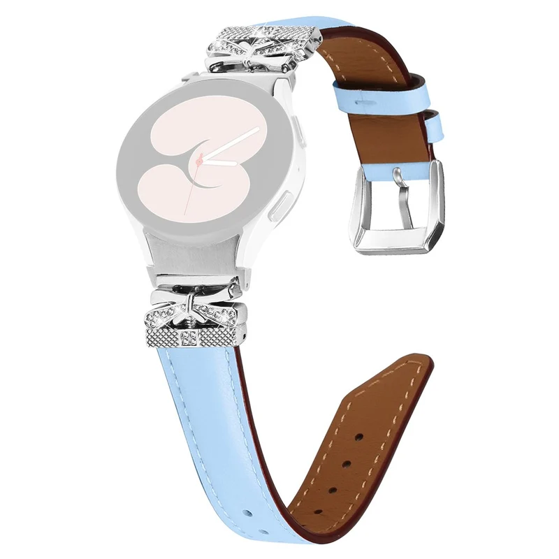 Silver Buckle Butterfly Decor Strap Samsung Galaxy Watch Universal 20mm Wristband
